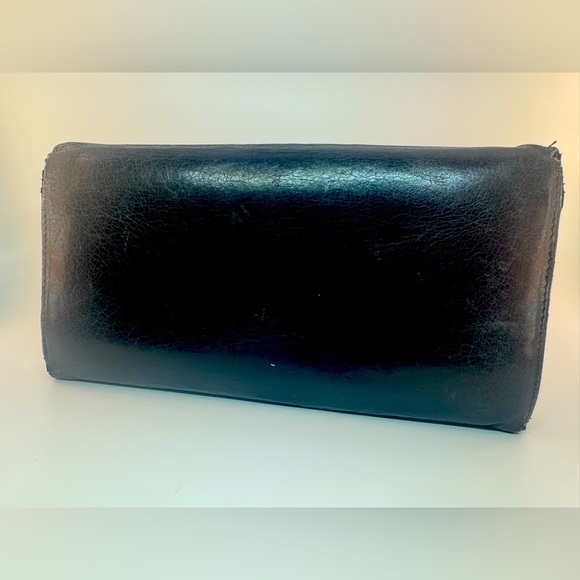 Balenciaga Giant Continental Wallet Black Lambskin Gold Hardware Authentic - Picture 2 of 15